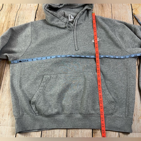 Nike Club Fleece Hoodie Sweatshirt Grey Size Large - Picture 3 of 9